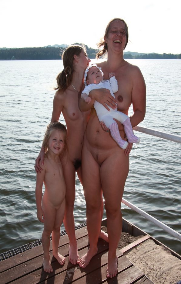 Mother and daughter nudist of a photo