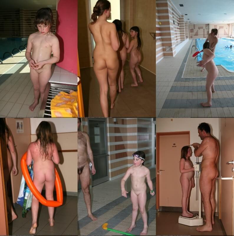 Pool house pictures - Beautiful family nudism