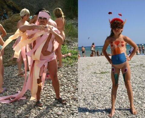 Natural Mud Camouflaging pics - Taking off ones clothes is a way to strengthen inner harmony