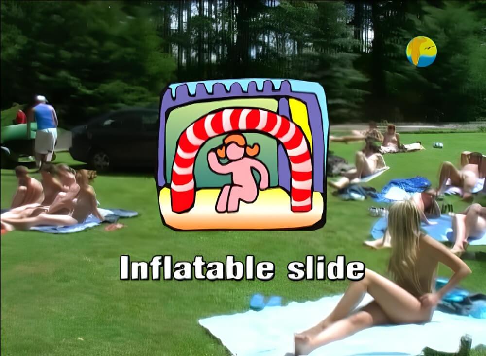 Naturist: Freedom: Inflatable Slide - Private nudist club