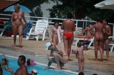 Enjoying The Sunny Pool gallery - Spiritual and physical harmony are essential in nudist culture