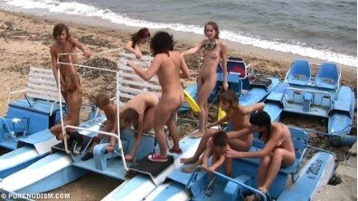 A group of naturists at sea - The equality of naked human bodies helps us accept ourselves and others