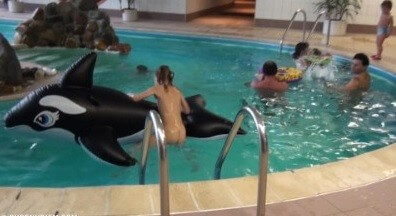 Indoor dolphin ride Full HD - Naturism and nudism as a philosophy of respect for oneself and the world around us